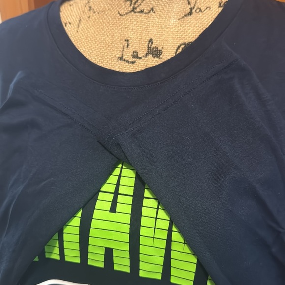 NFL Team Apparel Seattle Seahawks Navy Long Sleeve Shirt Womens - Picture 5 of 10